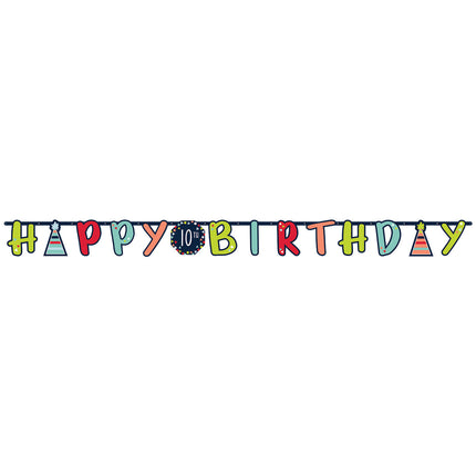 Lettre écharpe Happy Birthday 10 Years 3.2m