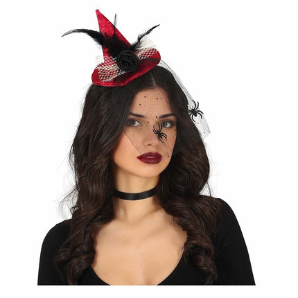 Bandeau d'Halloween rouge Chapeau de sorcière
