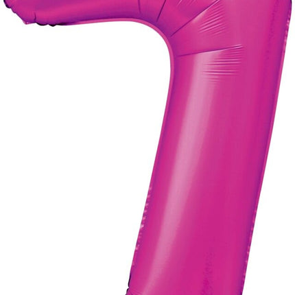Ballon numéro Fuchsia 7 ans brillant 86cm