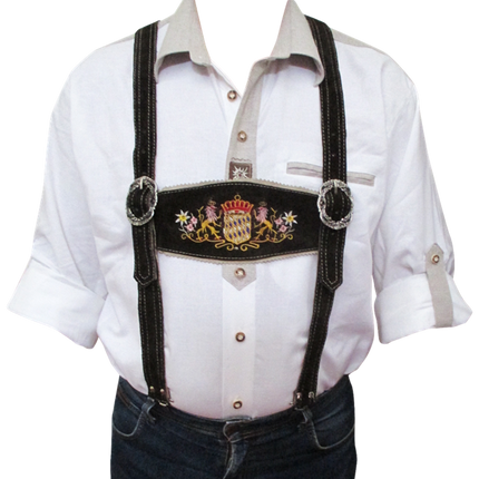 Ceinture Oktoberfest avec pinces Marron/Noir