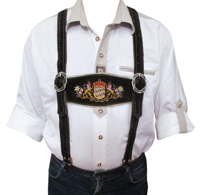 Ceinture Oktoberfest avec pinces Marron/Noir