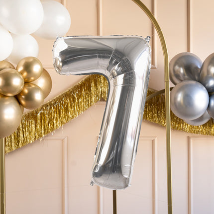 7 Year Figure Balloon Silver Empty 72cm