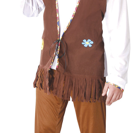 Costume Hippie 60S Hommes Blancs Marrons