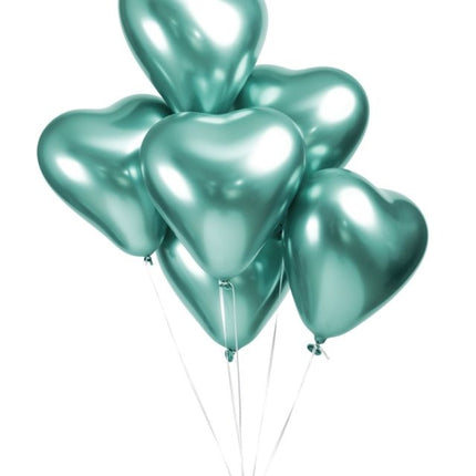 Ballons en forme de coeur Vert 30cm 6pcs