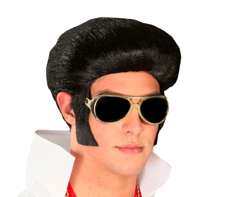 Perruque Elvis Rock And Roll noire