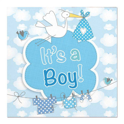 Serviettes de naissance Garçon 25cm 20pcs