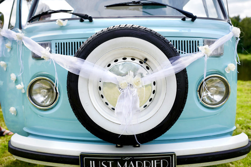 Décoration de voiture Fleur blanche 1.8m 2pcs