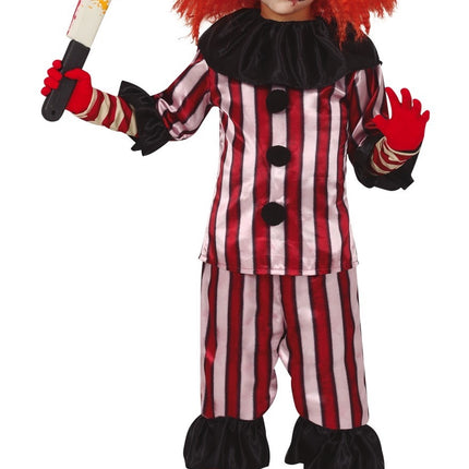 Costume d'Halloween Enfant Clown Rouge/Blanc
