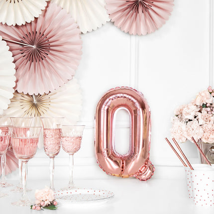 Ballon de baudruche Lettre Q Or Rose Vide 35cm