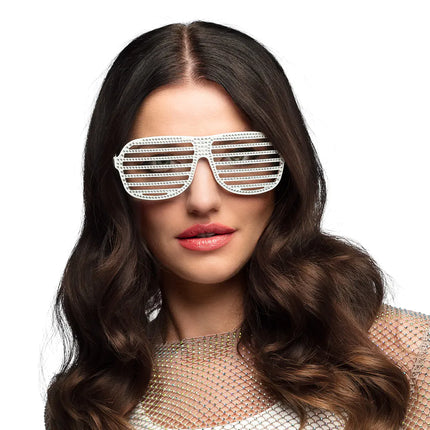 Lunettes blanches rayées