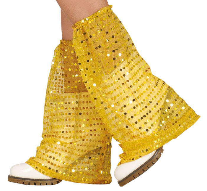 Jambières dorées paillettes organza