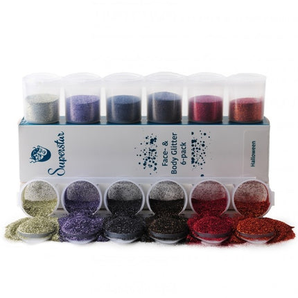Halloween Glitters Coloured 6pcs