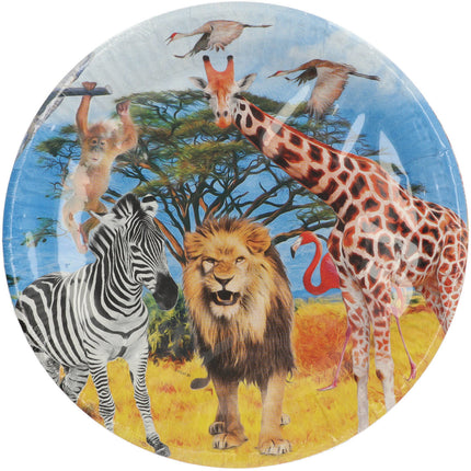 Assiettes Jungle colorées 23cm 8pcs