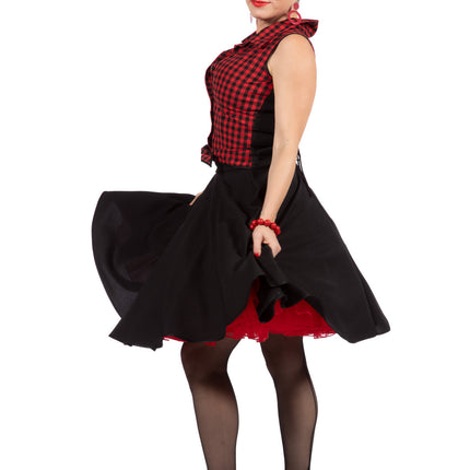 Rock N Roll 50S Robe Noir Rouge Dames