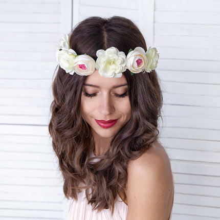 Bandeau de fleurs blanc