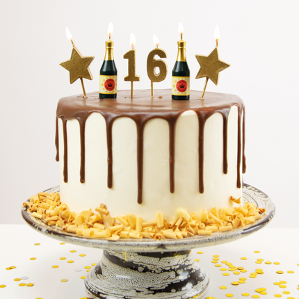 Bougies 16 ans Champagne 17.5cm