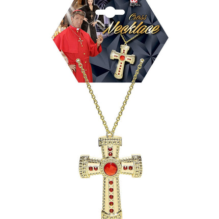 Collier Croix avec pierre précieuse