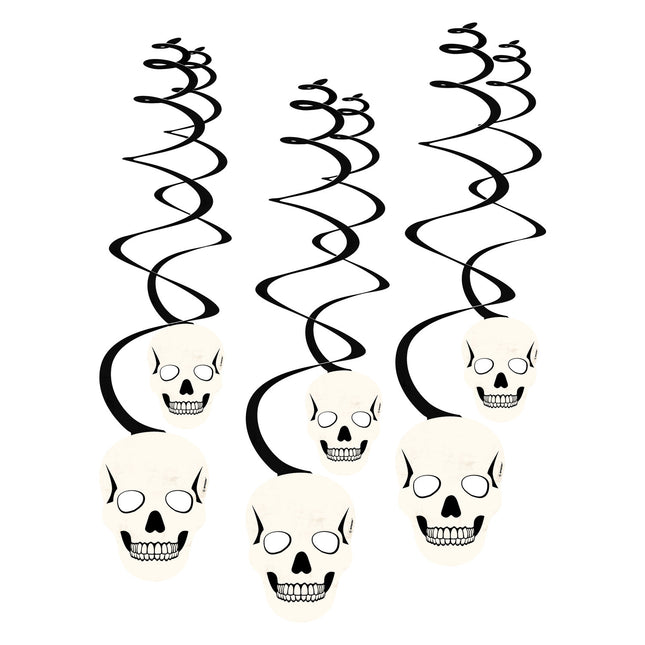 Décoration suspendue d'Halloween Crâne 60cm 6pcs