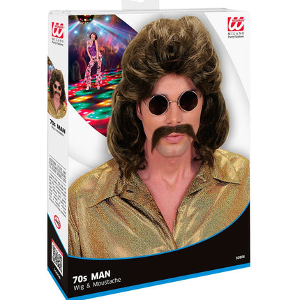 Perruque 70's marron