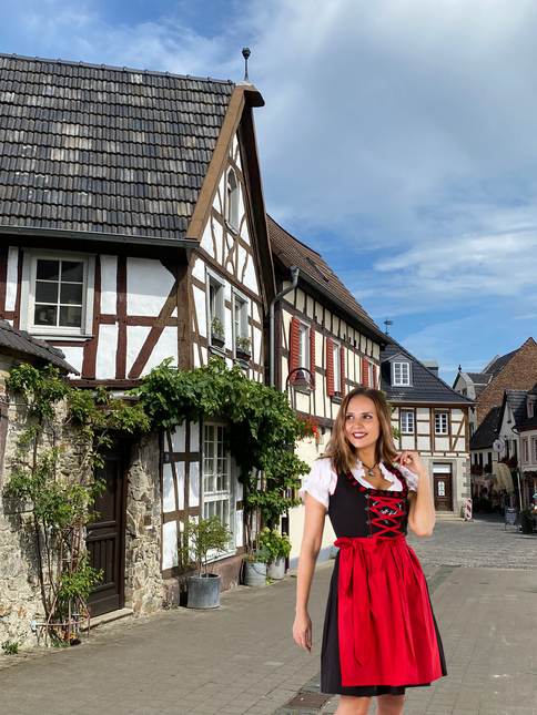 Noir Rouge Robe Dirndl Oktoberfest Dames