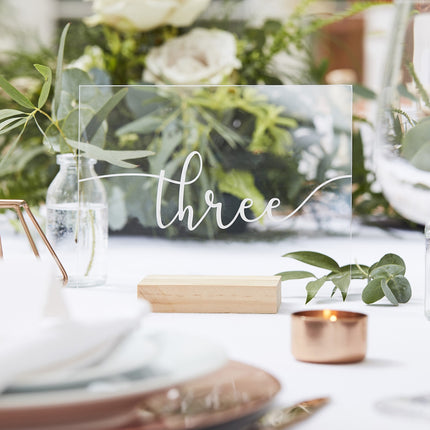 Numéros de table en bois 17cm 12pcs