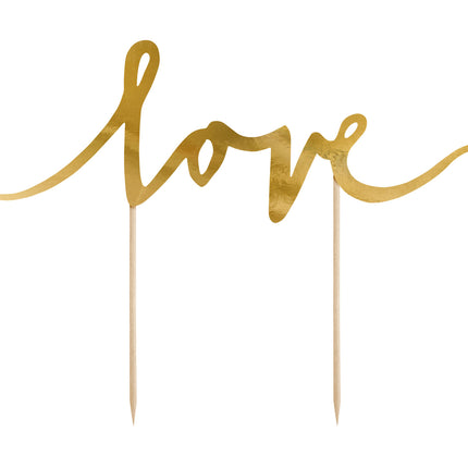 Décor de gâteau Love Gold 17cm
