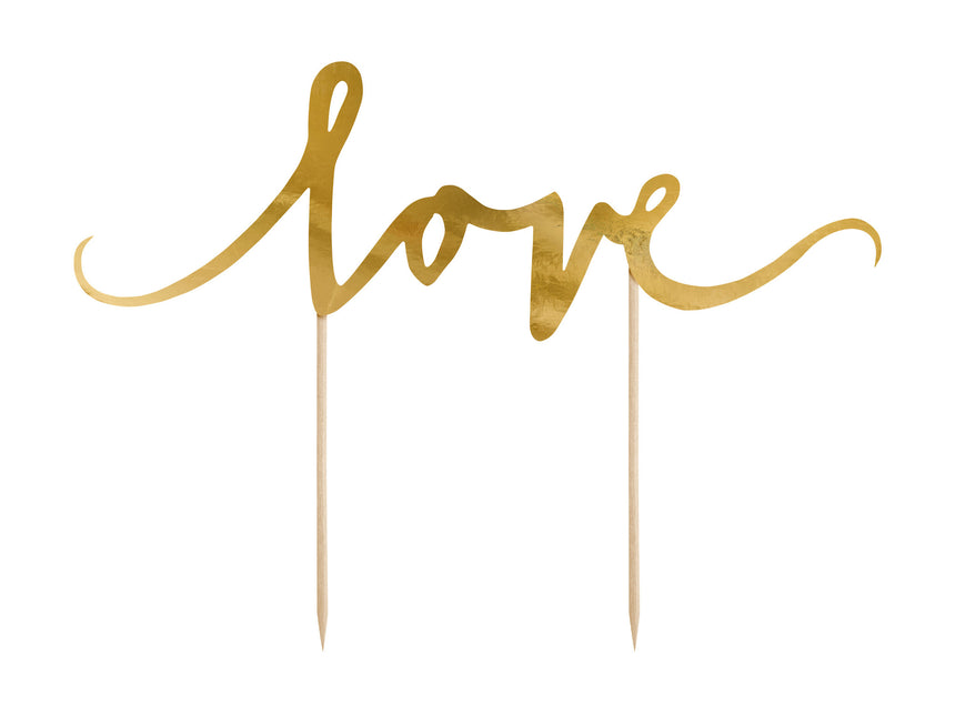 Décor de gâteau Love Gold 17cm