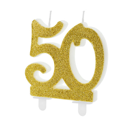 Bougie 50 ans or 7.5cm