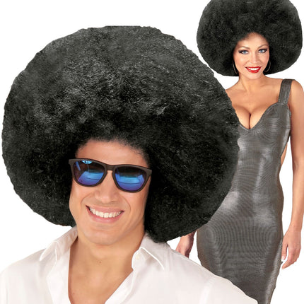 Perruque noire Afro Extra Big