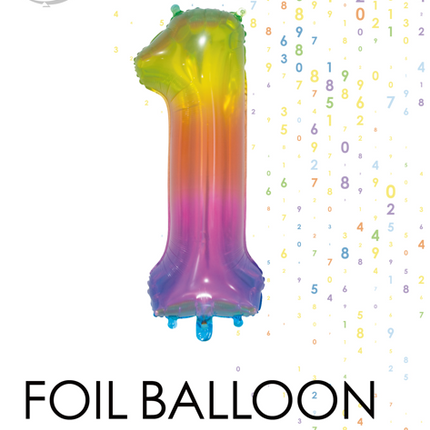 Ballon de baudruche Figure 1 Arc-en-ciel Transparent 66cm