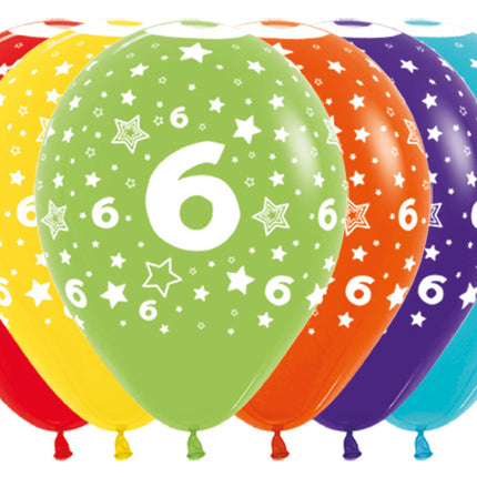 Ballons de baudruche Numéro 6 Mix 30cm 25pcs