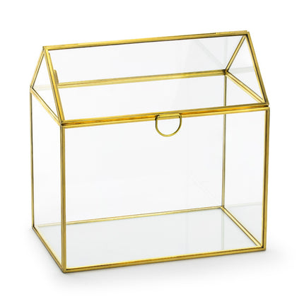 Boîte à enveloppes en verre or 21xcm