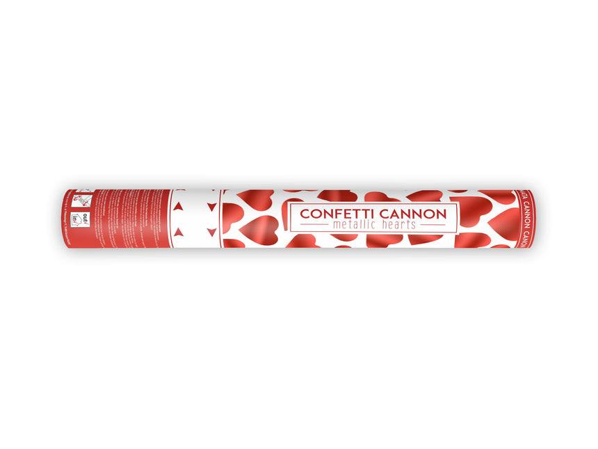 Confetti Cannon Hearts Red 40cm
