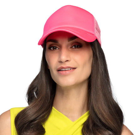 Casquette rose fluo ajustable