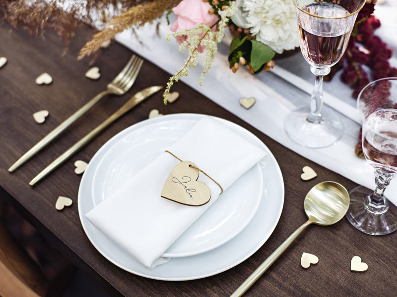 Décoration de table Coeurs en bois 2cm 50pcs