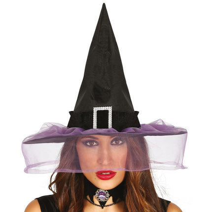 Chapeau de sorcière d'Halloween Voile violet