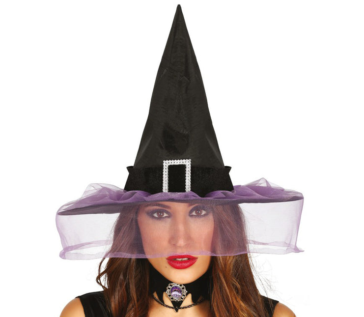 Chapeau de sorcière d'Halloween Voile violet
