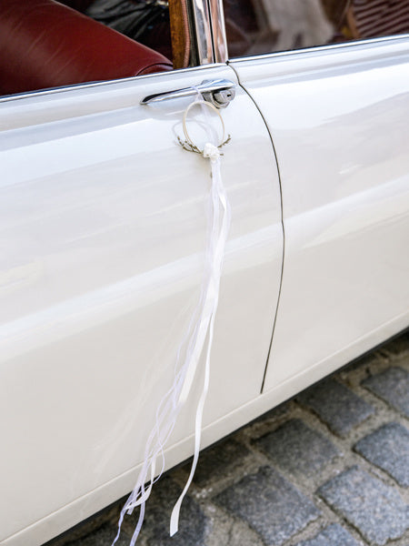 Décoration de voiture Mariage Blanc