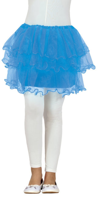 Tutu fille bleu à volants 30cm