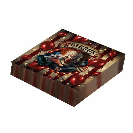 Serviettes de table Halloween Clown 33cm 12pcs
