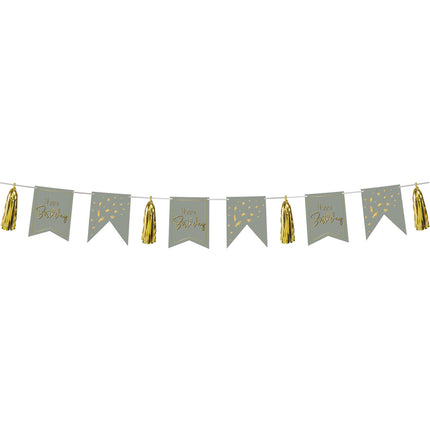 Joyeux anniversaire Guirlande avec pompons Aube dorée 4m