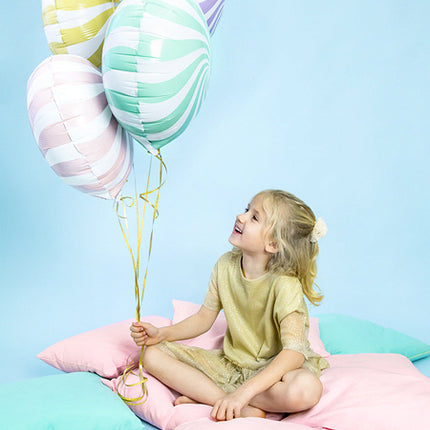 Ballon à l'hélium rose clair tourbillon 45cm vide