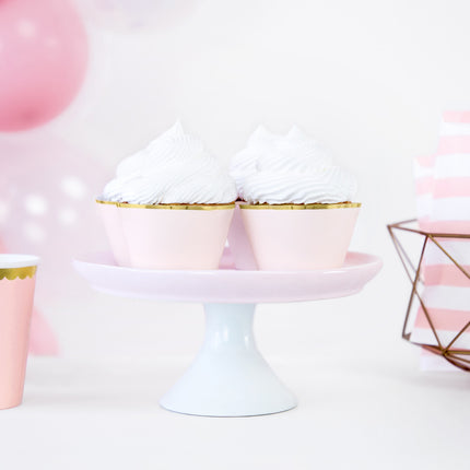 Moules à cupcake rose clair pastel 7.6cm 6pcs