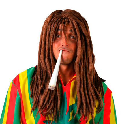Perruque rasta brune longue