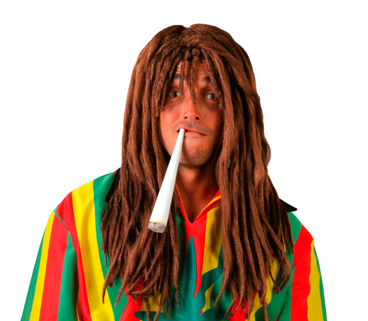 Perruque rasta brune longue