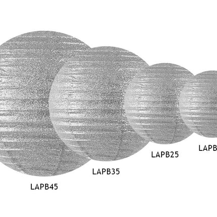 Lampion argenté pailleté 45cm