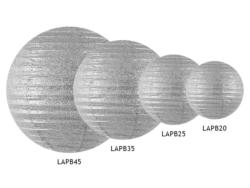 Lampion argenté pailleté 45cm