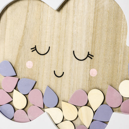 Livre d'or en bois Nuage 43cm