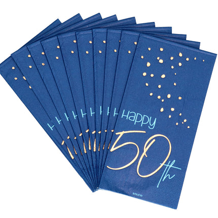 Serviettes de table 50 ans Bleu 33cm 10pcs