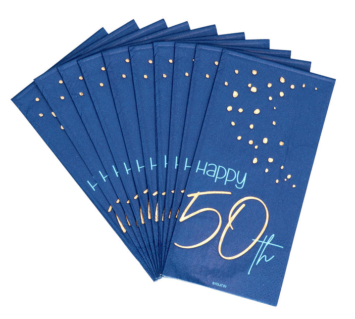 Serviettes de table 50 ans Bleu 33cm 10pcs